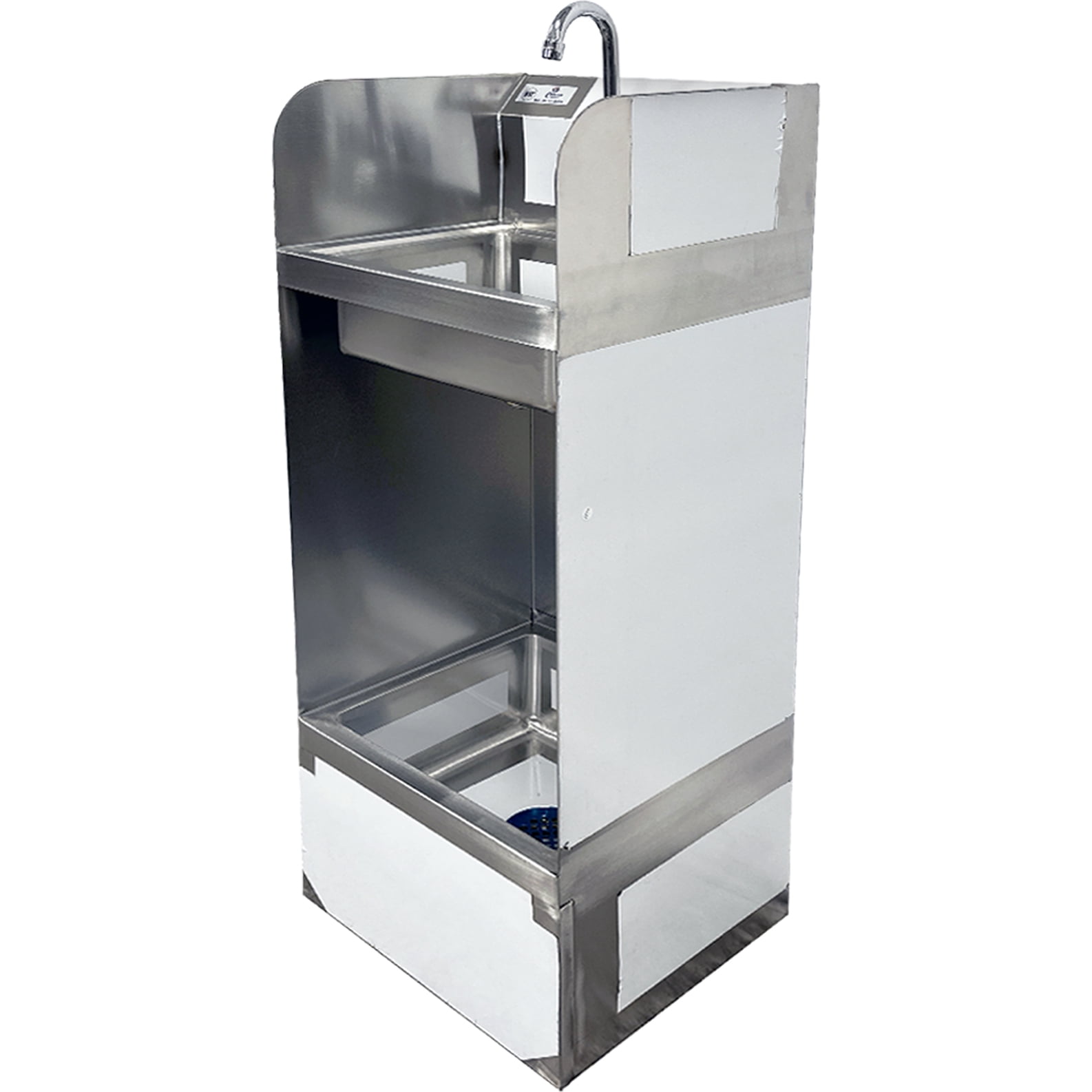 NSF 17" x 42" Hand Sink & Mop Sink Combo – Stainless Steel Utility Station with 7" Faucet
