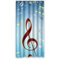 thumbnail image 1 of RYLABLUE Rideau de Douche Notes de Musique en Bleu Tissu Polyester Imperméable 36x72 Pouces, 1 of 1