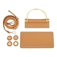 thumbnail image 1 of Bolso de ganchillo de cuero sintético DIY con correa ajustable y asa para monedero o cartera. Marrón, 1 of 9