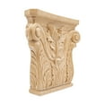 thumbnail image 5 of 8-1/8 in. x 8-1/8 in. x 1-5/8 in. Unfinished Hand Carved North American Alder Acanthus Wood Onlay Capital Wood Applique, 5 of 5