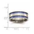 thumbnail image 6 of Chisel Titanium Polished Blue Anodized 8.5mm Double Grooved Band, 6 of 6