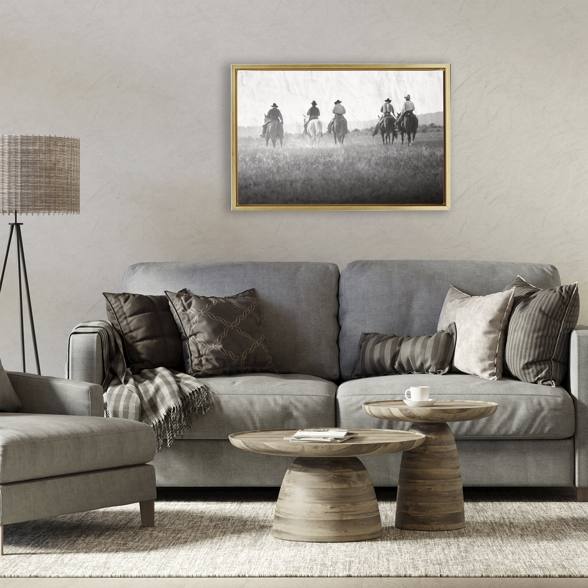 Stupell Industries Riding Toward The Horizon Gold Framed Floater Canvas Wall Art, design by Superstock