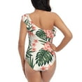 thumbnail image 5 of Picia Lilies Flowers Pattern Women's One Piece Swimsuits,One Shoulder Swimwear Asymmetric ,Ruffle Monokinis Bathing Suits,High Waisted Flattering Bathing Suits-Small, 5 of 8