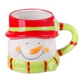thumbnail image 1 of Amosfun - Taza de cerámica navideña con diseño de muñeco de nieve, 1 unidad, taza de agua con figuras 3D para fiesta de Navidad, 1 of 6