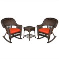 thumbnail image 1 of Afuera Living 3pc Wicker Rocker Chair Set in Espresso with Red Cushion, 1 of 1