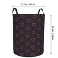 thumbnail image 4 of DouZhe Waterproof Collapsible Large Laundry Baskets, Pink Hearts Romance Love Prints Circular Hamper with Handles, 4 of 7