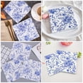 thumbnail image 3 of MLINS 100pcs Blue Floral Napkins Paper Napkins For Decoupage Paper Napkin Decorative Holiday Napkins Hotel Desktop Napkins Party Table Napkins, 3 of 7