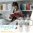 thumbnail image 2 of Book Lovers Gifts Book Lovers Tumbler with Handle and Straw 40 oz Books Lovers Cup Coffee Mugs Gifts for Women Readers,Book Worm,Literary Book Clubs Gifts, 2 of 6