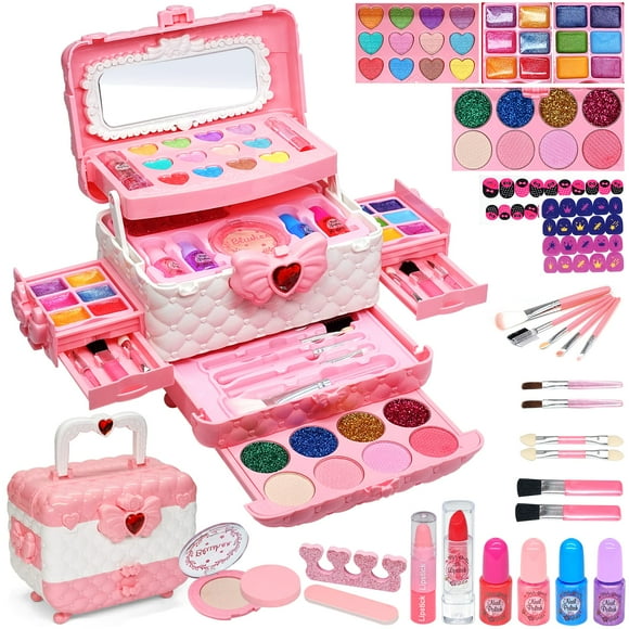 Kit de maquillaje ROKKES para niñas de 3 a 12 años, 57 piezas