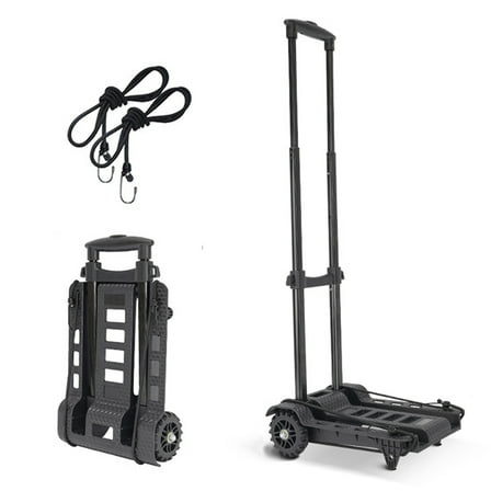 Luggage Cart With Wheels Foldable Hand Truck Strong Dolly Cart, Compact Shopping Cart Holds 77 Pounds - Carry Boxes, Backpacks And Luggage Smoothly With Our Folding Shopping Cart With Wheels