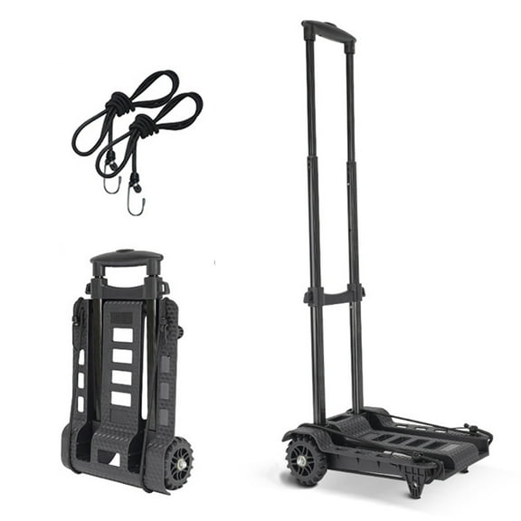 Luggage Cart With Wheels Foldable Hand Truck Strong Dolly Cart, Compact Shopping Cart Holds 77 Pounds - Carry Boxes, Backpacks And Luggage Smoothly With Our Folding Shopping Cart With Wheels
