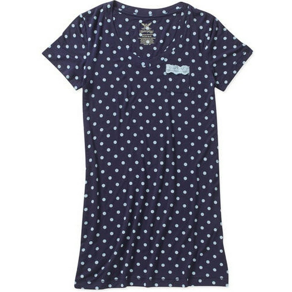 Faded Glory Essentials Women's Short Sleeve V Neck Sleep Shirt (Sizes