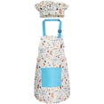 thumbnail image 1 of Conjunto de delantal y gorro de cocinero para niños, lindos delantales para hornear para niños, delantales para hornear para bebés, delantal para niños, gorro de chef, 1 of 5