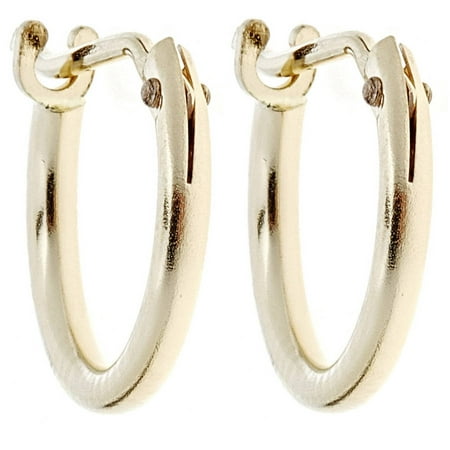 10kt Solid Yellow Gold Petite Smooth Hoop Earrings