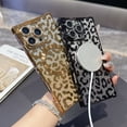 thumbnail image 5 of for iPhone 16 Plus Case for Women, Leopard Print Magnetic Back with Gradient Glitter, TPU Electroplated Shockproof Cover, with Lens Protector, Lightweight Anti-Scratch Phone Case, Gold, 5 of 8