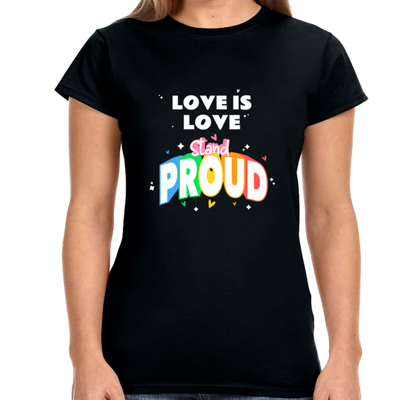 Love is Love Gay Pride Month Transgender Rainbow Lesbian Shirts for Women