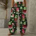 thumbnail image 1 of Puntoco Pantalones sueltos casuales vintage con estampado navideño para mujer Pantalones de pierna ancha casuales Pantalones Puntoco Puntoco-3982, 1 of 5
