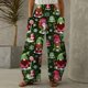 thumbnail image 1 of Puntoco Pantalones sueltos casuales vintage con estampado navideño para mujer Pantalones de pierna ancha casuales Pantalones Puntoco Puntoco-3985, 1 of 5