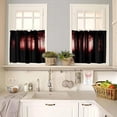 thumbnail image 2 of Dark Scary Forest Valance Curtain Gothic Style Horror Landscape Halloween Red Black Rod Pocket Valance Window Treatments Short Curtains for Kitchen Living Room 54x18 Inch + 27x24 Inch X 2, 2 of 5