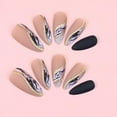 thumbnail image 4 of Press on Nails Medium Almond Fake Nails French Tips False Nails 24 pcs Stick on Nails for Women, 4 of 5
