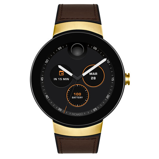 Movado Connect Brown Strap Men's Smart 