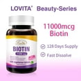 thumbnail image 5 of Lovita Biotin High Potency 11000mcg, 128 Days-Supply, Fast Dissolvable Vitamins B7 for Skin and Nails & Hair Health, Vegetarian Dissolvable Tablets, 5 of 6