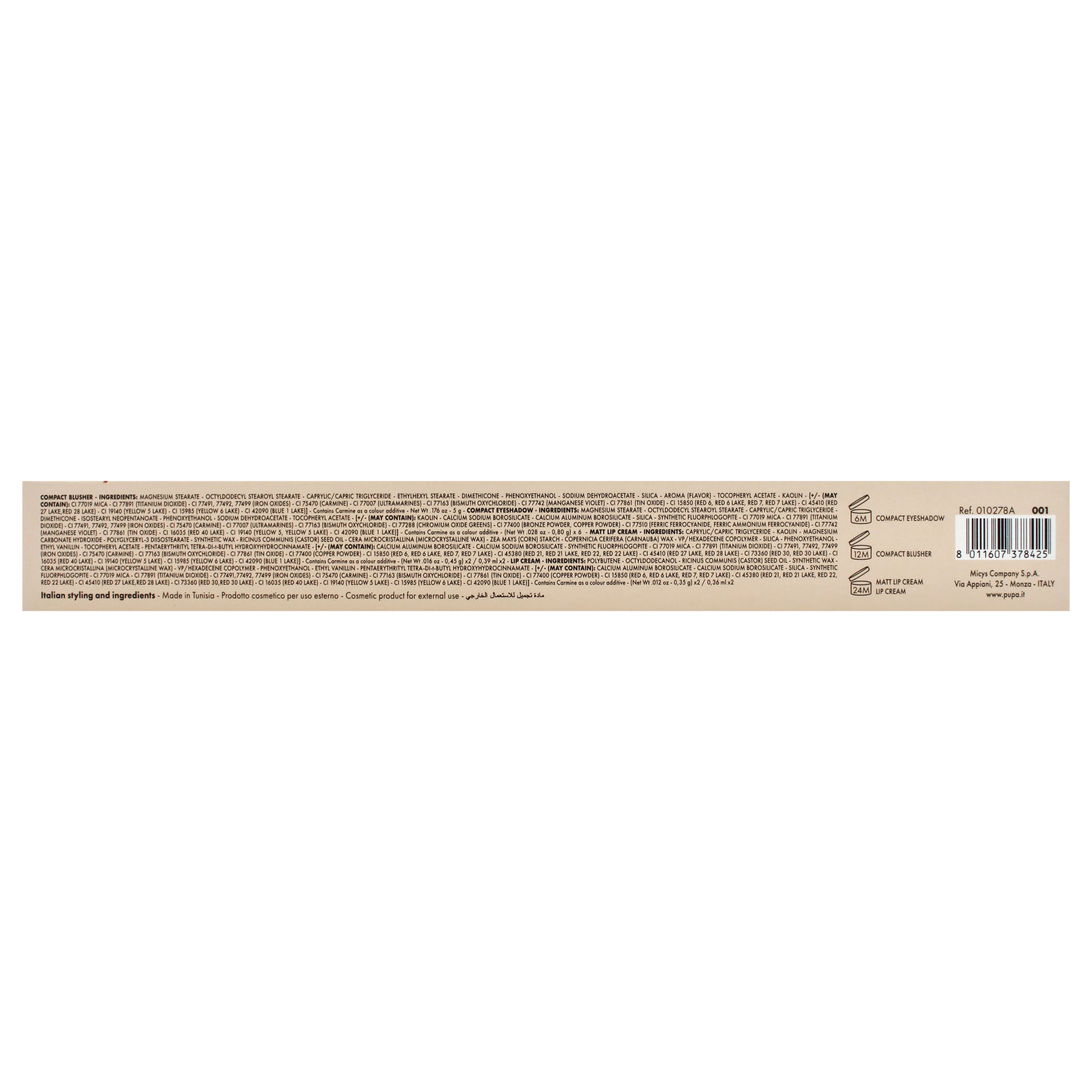 Pupa Milano Pupart S Make-Up Palette, Girls Makeup Kit, 001 Nude, 0.4 oz