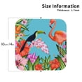 thumbnail image 3 of Balery 6 Pcs Tropical Jungle Flamingoleather Coasters Set, Drink Table Cup Coasters For Living Room Kitchen Coffee Decor, 3 of 9