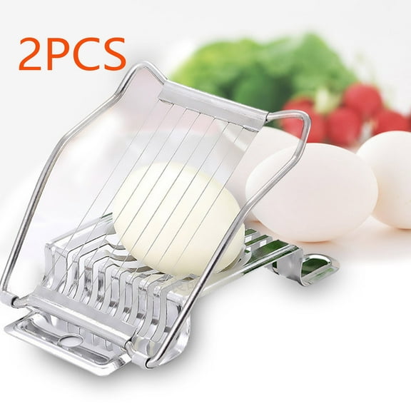2 Pcs Egg Slicer for Hard Boiled Eggs, Egg Cutter Strawberry Slicer Heavy Duty Aluminium Tomato Slicer, Stainless Steel Wire, Multipurpose Egg Slicer Dicer for Soft Fruit Mushroom Home Use