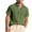 Army Green, variant on Men's Top Solid Color Fashionable Casual Loose Waffle Knit Button Round Neck Shirt Khaki M