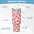thumbnail image 5 of Sikiie Cute Watermelon Insulated Stainless Water Bottle Lid Travel Mug Cup Insulated Tumblers Cup 40oz Ice Bully With Handle, 5 of 8