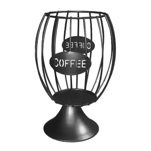 Compact and Stylish Coffee Pod Holder, Easy-Access Open Top, Hollow Design, Non-Scratch Dotted Base, Ideal for Home and Office Coffee Stations, Black