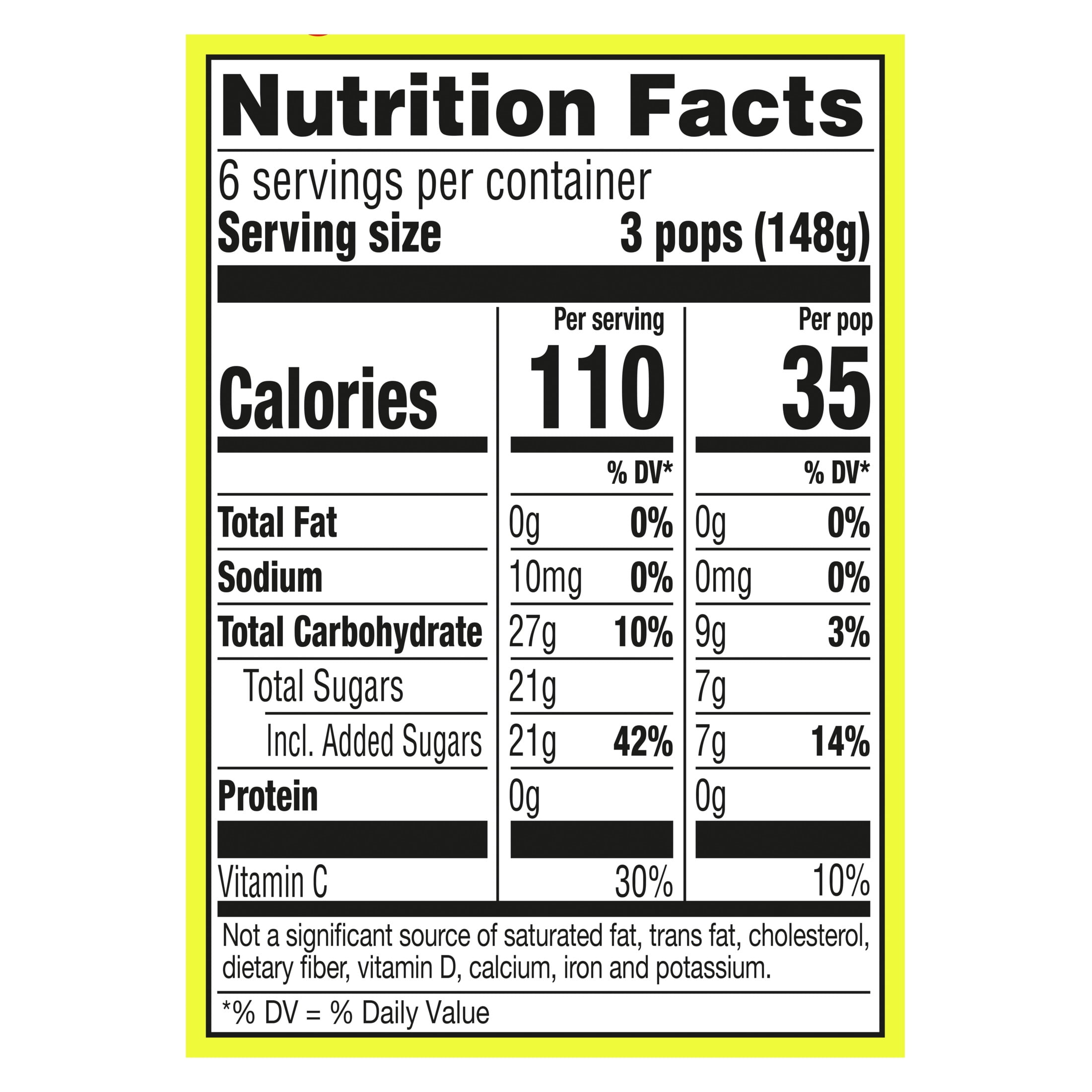 Jolly Rancher Natural Colors Ice Pops, 18 Count