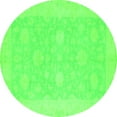 thumbnail image 1 of Ahgly Company Indoor Round Oriental Green Modern Area Rugs, 5' Round, 1 of 4