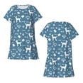 thumbnail image 3 of Bixox Poodle Dog Pattern Women's Nightgown, Soft & Breathable Sleepwear, Round Neck Knee-Length Pajama Dress,Loungewear for Home & Sleep, 3 of 7