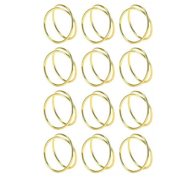 ACDANC Napkin Rings,Sophisticated Details Curved Napkin Rings,Charming Touch Metal Napkin Ring,Delicate Pattern Napkin Rings for Place Gold Napkin Rings,