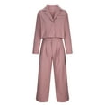thumbnail image 6 of Scyoekwg Womens Sweatsuits 2 Piece Set Fall Outfits Short Long Sleeve Tops Wide Leg Pants 2 Casual Matching Outfits Fashion Two Piece Set Tracksuit (Pink,XXXL), 6 of 8