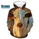 thumbnail image 4 of Sudadera con capucha con estampado 3D de vaca divertida para hombre, estilo hip hop, para parejas, informal, con estampado de ganado, de gran tamaño, 4 of 4