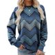 thumbnail image 1 of Suéter de mujer, suéter de mujer, suéter largo con estampado para mujer, suéter de cuello redondo, suéter para mujer, Consigue más, 1 of 5