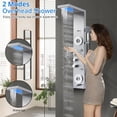 thumbnail image 7 of TROPOW 6 In 1 Shower Panel Tower System, Towallmark LED Rainfall Shower Panel Tower Stainless Steel Shower System, 4 Output Modes with Handheld Shower Head, Wall-Mounted, Silver, 7 of 7