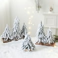 thumbnail image 5 of Snow Flocked Artificial Christmas Tree Mini Tabletop Xmas Tree with Wooden Stand for Indoor Home Office Bedroom Kitchen Christmas Holiday Decorations Centerpiece White, 5 of 8