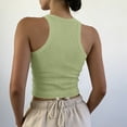 thumbnail image 4 of JULMCOMO Ribbed Knit Tank Tops for Women Crew Neck Solid Casual Summer Cropped Tank Tops Slim Fit Sleeveless Trendy Comfy Shirts Mint Green S, 4 of 4