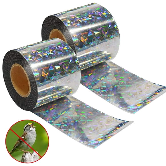 ASPECTEK Bird Repellent Reflective Scare Tape,Wide-width 5cm x 60m Pest Control Dual-Sided Deterrent Tape for Pigeons, Grackles, Woodpeckers, Geese, Herons, Blackbirds & More