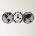 thumbnail image 3 of World Map Metal Wall Clock Design 6, 3 of 3