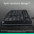 thumbnail image 4 of Logitech K120 Wired Keyboard for Windows, USB Plug-and-Play, Full-Size, Spill-Resistant, Curved Space Bar, Compatible with PC, Laptop, Black, 4 of 10