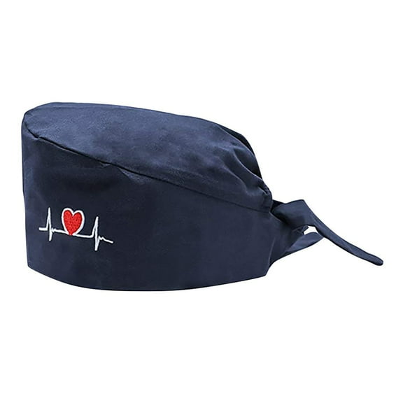 Scrub Cap Men Cozy Working Caps Sweat Band Hats for Men Head Wraps Surgical Women's Hats & Caps Navy