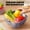 Purple 【1x Double-Layer Drain Basket】, variant on Double Layer Drains Basket with Cover Kitchen Fruit and Vegetable Basket Household Portable Vegetable Washing Basin Picnic Basket Topliu