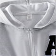 thumbnail image 4 of AWZXDE Childrens Fall Winter Clothing Sweatshirt Zip Up Hooded Jumpsuit Comfortable Casual Kids Jumpsuit Light Gray，6-7 Years, 4 of 7