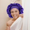 thumbnail image 2 of Lace Large Color Butyl Nightcap High Stretch Nightcap Lace Up Shower Cap Women In A Variety Of Colors To Choose From Bathroom Storage Cabinet Clear Bathroom Organizer Floating Bathroom Shelves Towel, 2 of 4