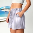 thumbnail image 4 of Elastic Waist Summer Shorts for Women 2026 Trendy Striped Cute Pajama Bottoms Y2K Beach Vacation Shorts with Pockets S, 4 of 8